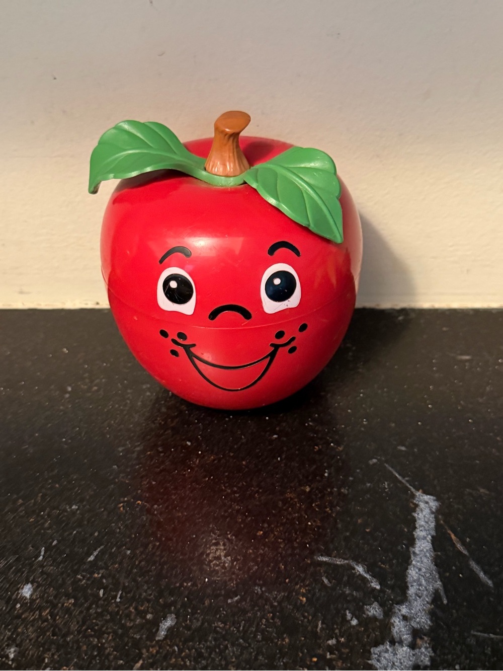 Fisher Price Happy Apple 1972 Short Stem Roly Poly Vintage Chime Children's Toy